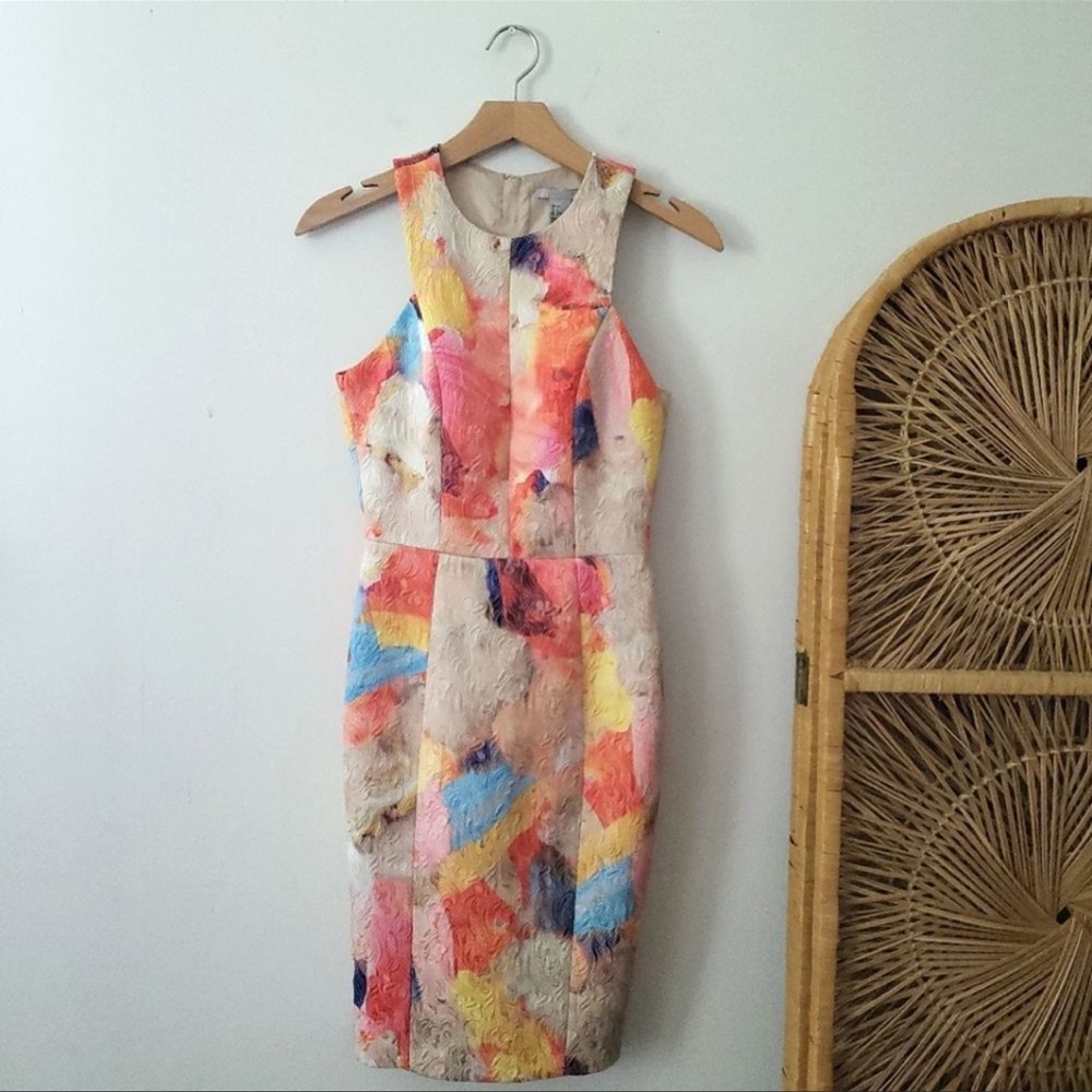 H&M brush stroke midi dress
